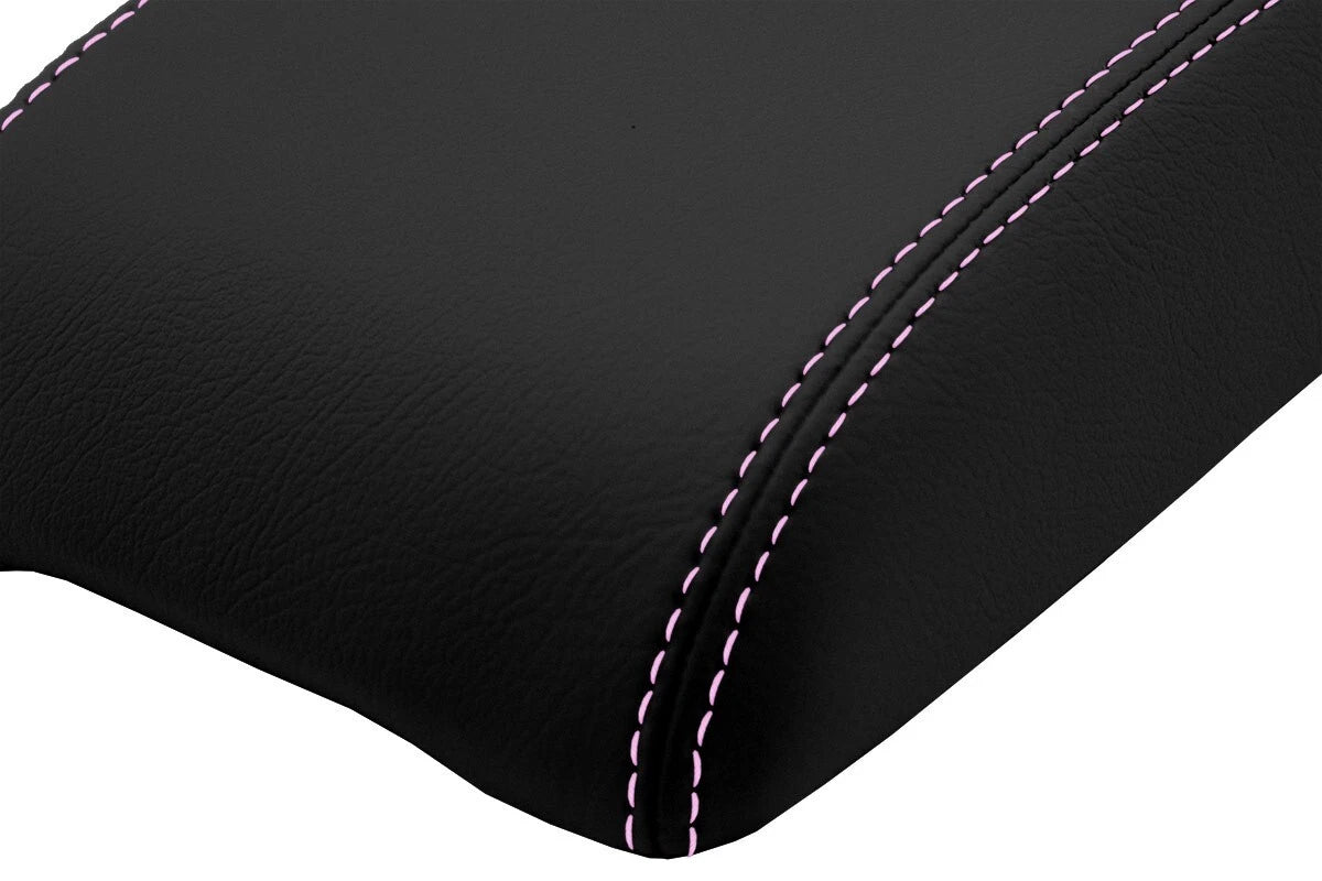Leather Console Lid Armrest Cover for Ford Fusion (2010–2012) Pink Stitch