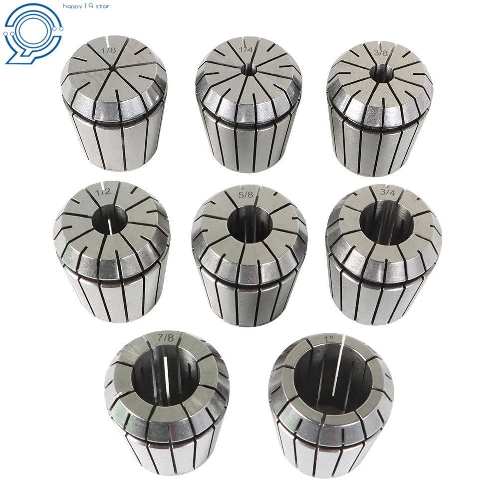 Set of 10 Spring Collet Chucks for Precision Machining