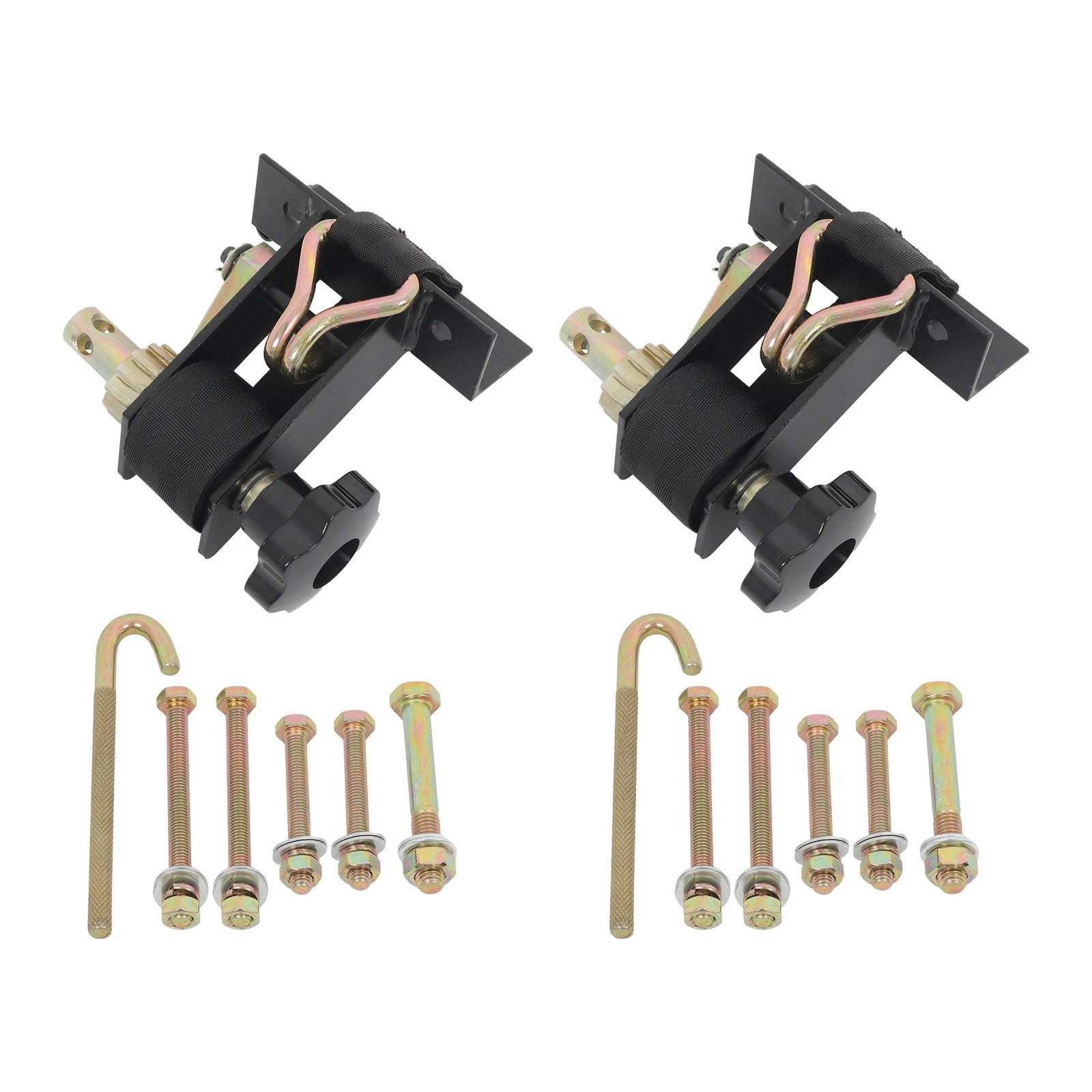 2 Pack Ladder Rack Ratchet Tie-Down Straps for Round Tube (Fits 2 Inch)