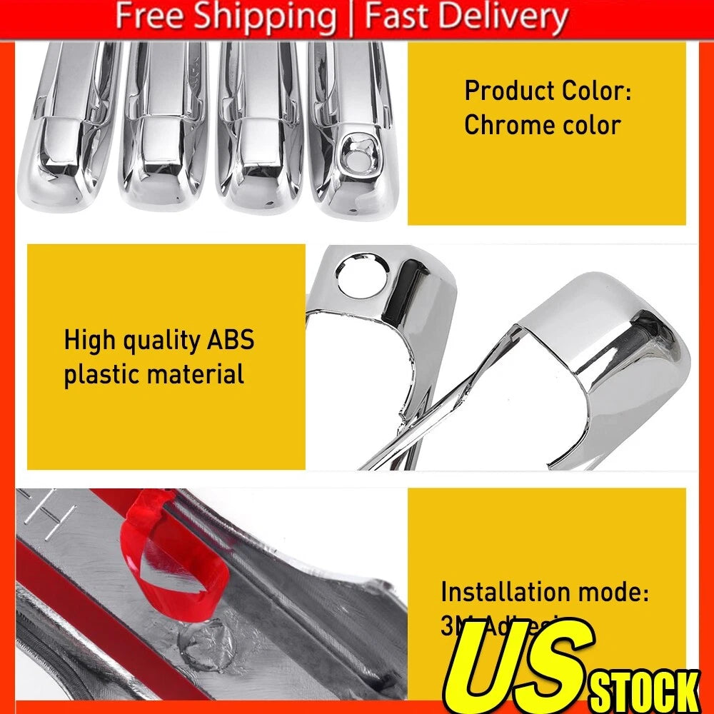 Set of 4 Chrome Door Handle Covers for Dodge Ram 1500 (2002–2008)