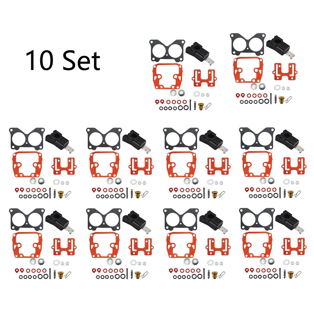 Set of 10 Carburetor Carb Kits for Johnson Evinrude (0439076, 439076, 435443)