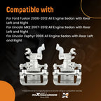 2Pcs Rear Brake Caliper w/ Bracket for Ford Fusion (2006–2012) Lincoln MKZ Mazda 6