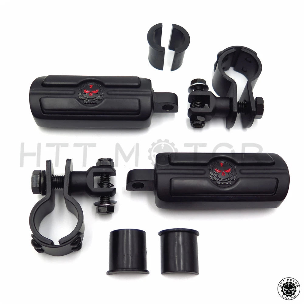 Crash Highway Engine Guard Bar Foot Pegs for Motorcycle (1", 1 1/4")