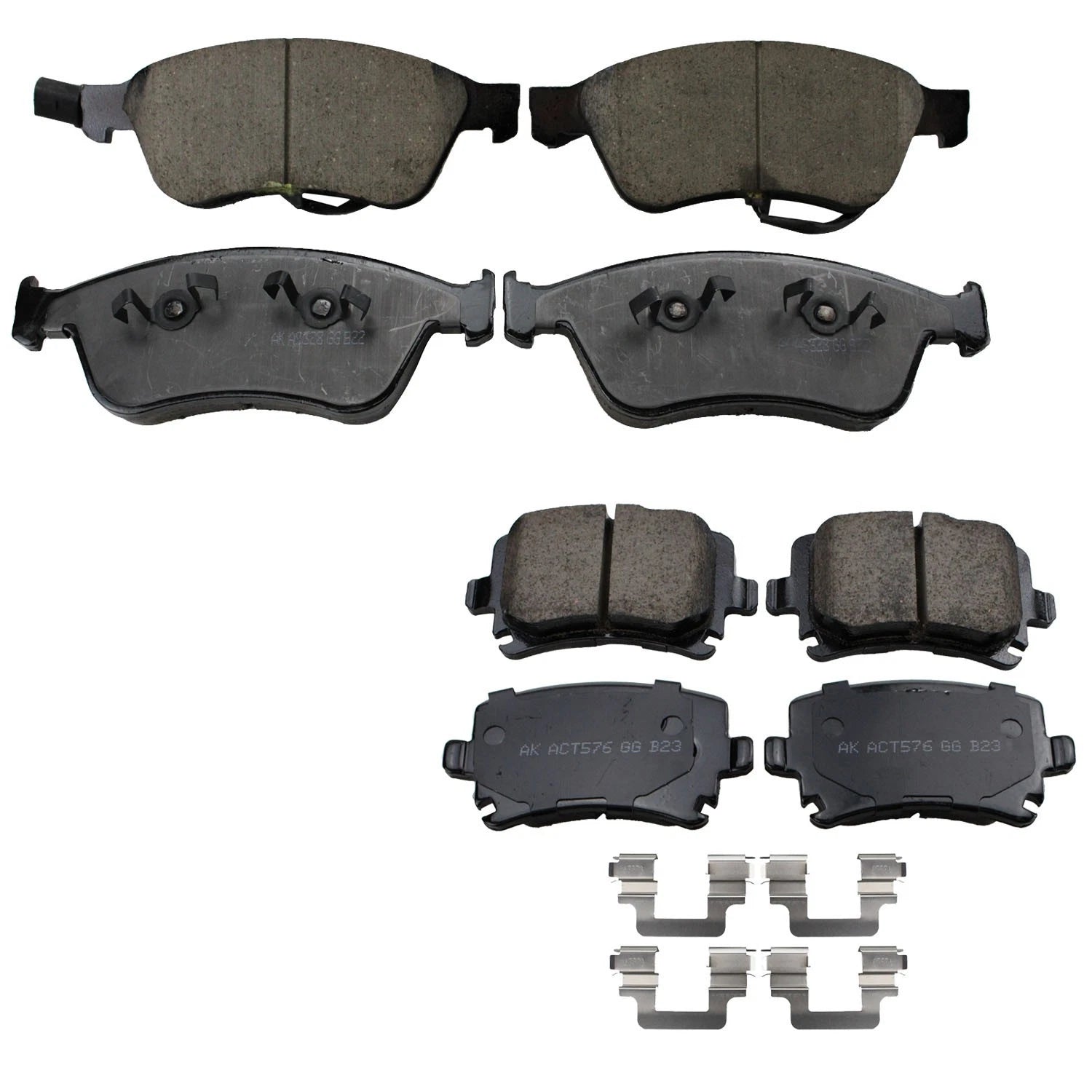 Set of 4 Akebono EURO Ceramic Disc Brake Pads for Audi A6 A6 Quattro (2010–2011)