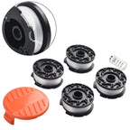 Trimmer Spool 4 Pack with Cap & Spring for Black Decker (Cap Spring)