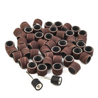 100 Pcs 80# Grit Sanding Bands with 2 Drum Mandrel for Rotary Tools