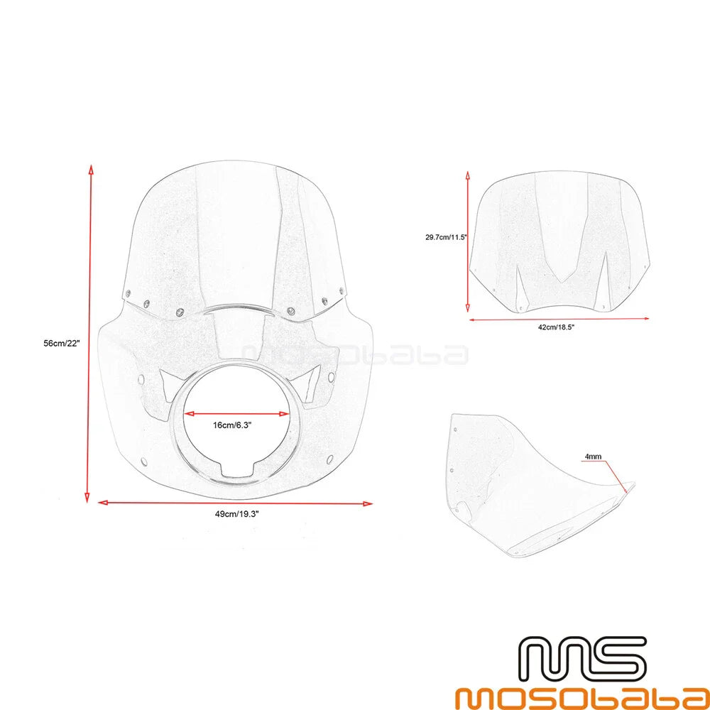 11" Smoke Windscreen & Hi/Low Headlight for Harley FXLRS (2021-2023)
