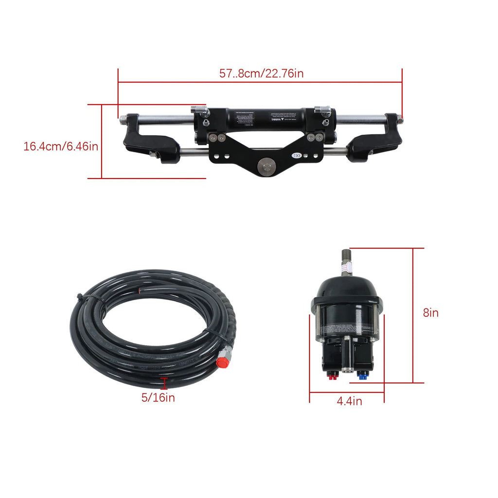 Hydraulic Steering Kit for Single Outboard Engine (Up to 350HP)