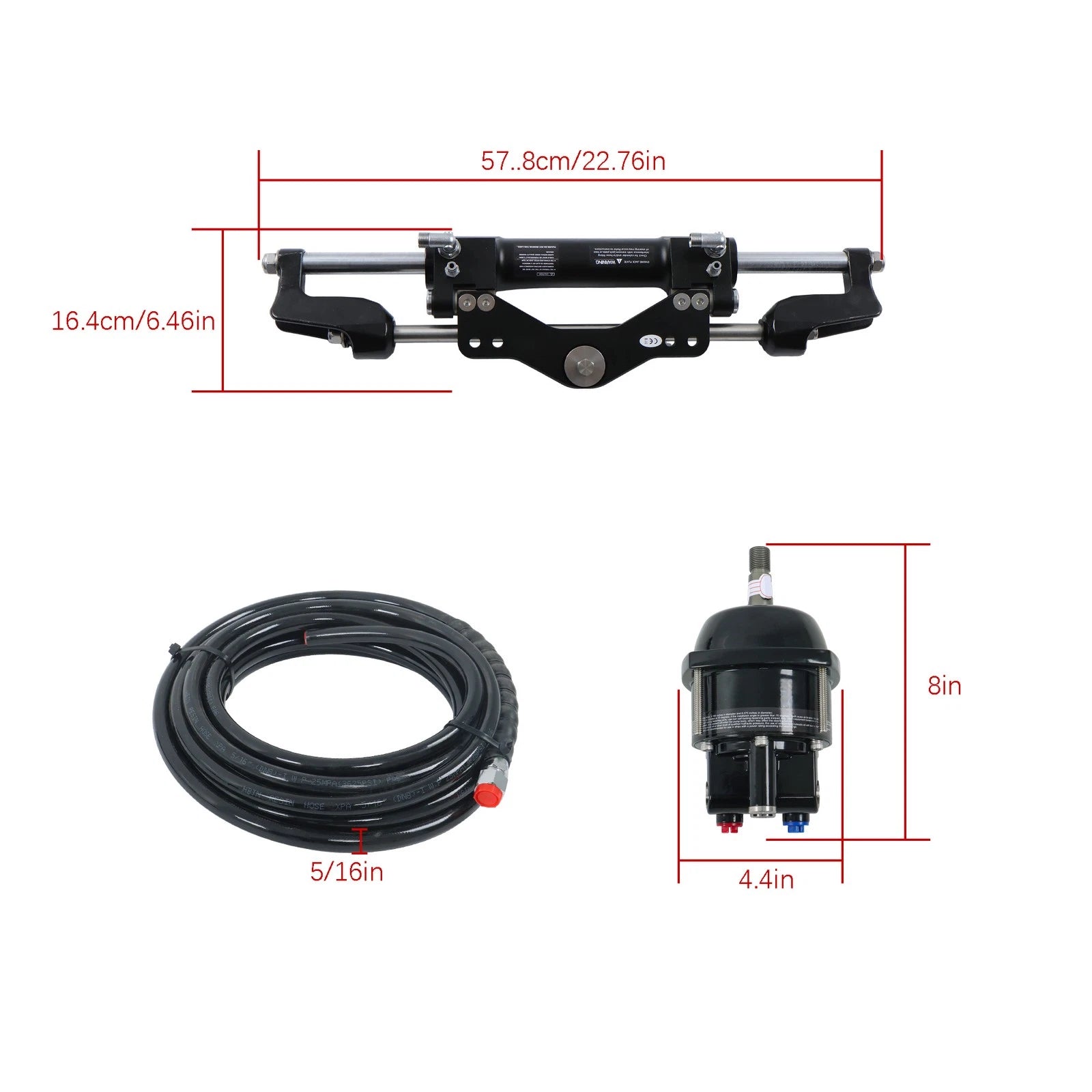 Hydraulic Steering Kit for Single Outboard Engine (Up to 350HP)