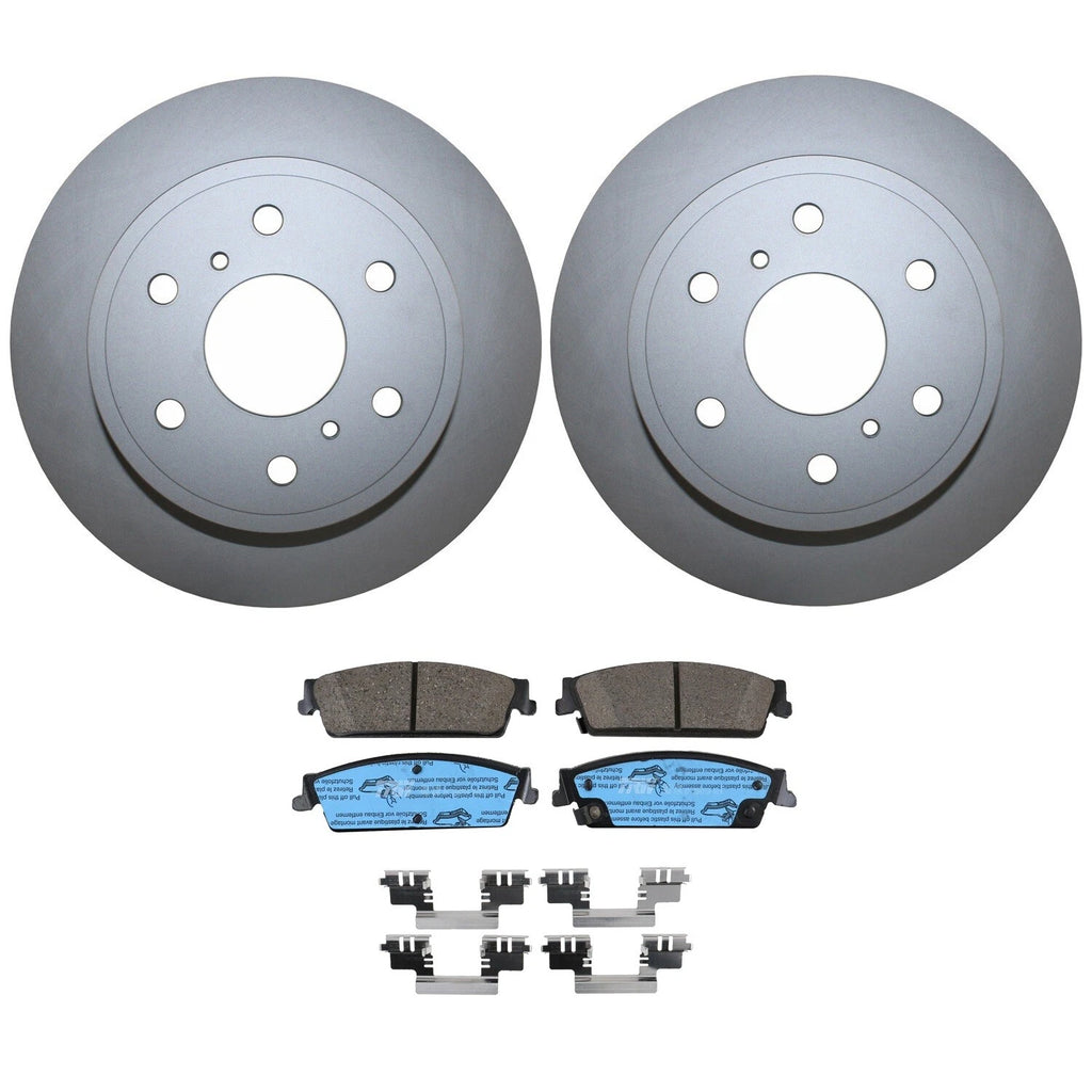 Rear Brake Kit 345mm Disc Rotors TRW Pro Ceramic Pads for Cadillac Chevrolet GMC
