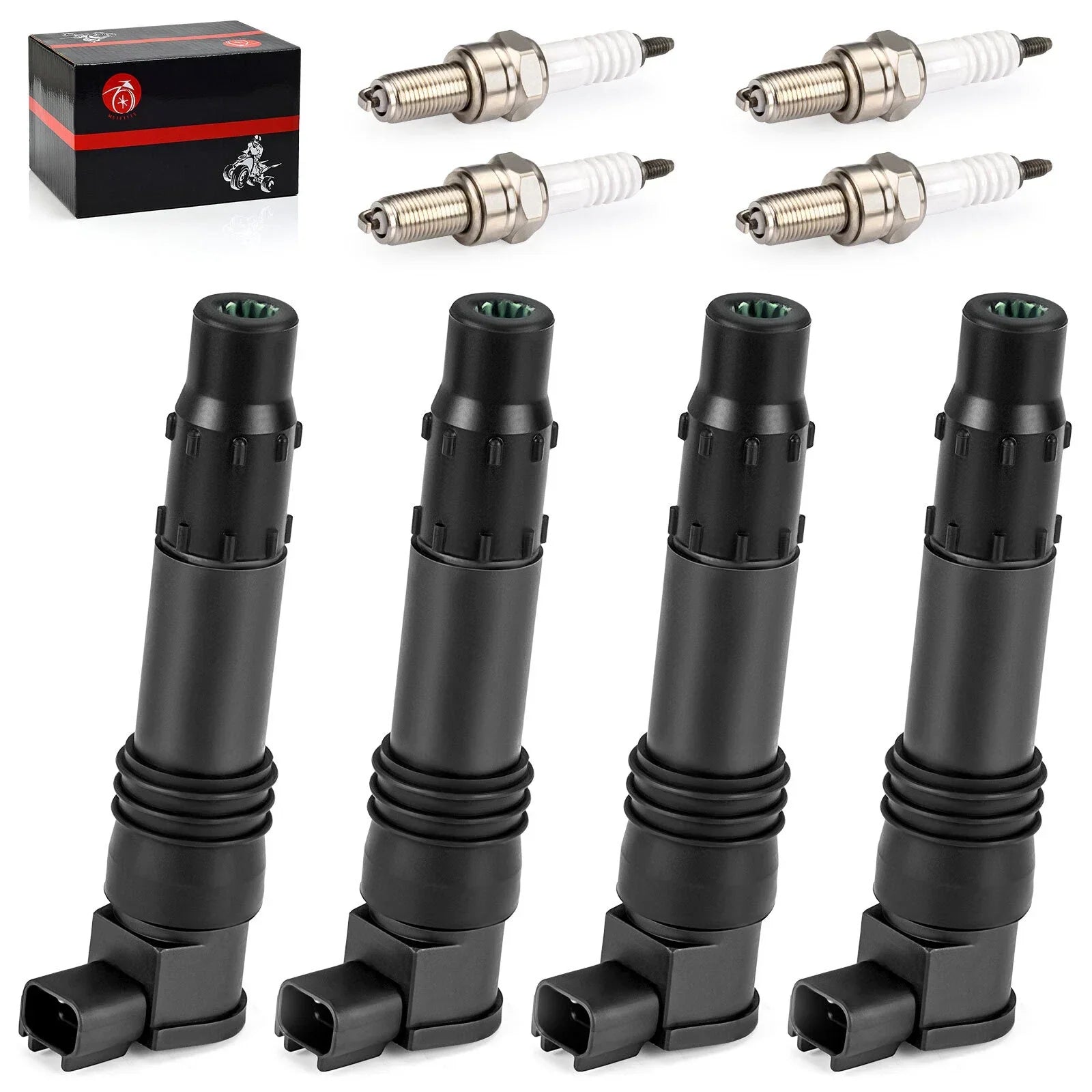 4pcs Ignition Coils & Iridium Plugs for Suzuki GSX-R600/750/1000 (2004-2010)