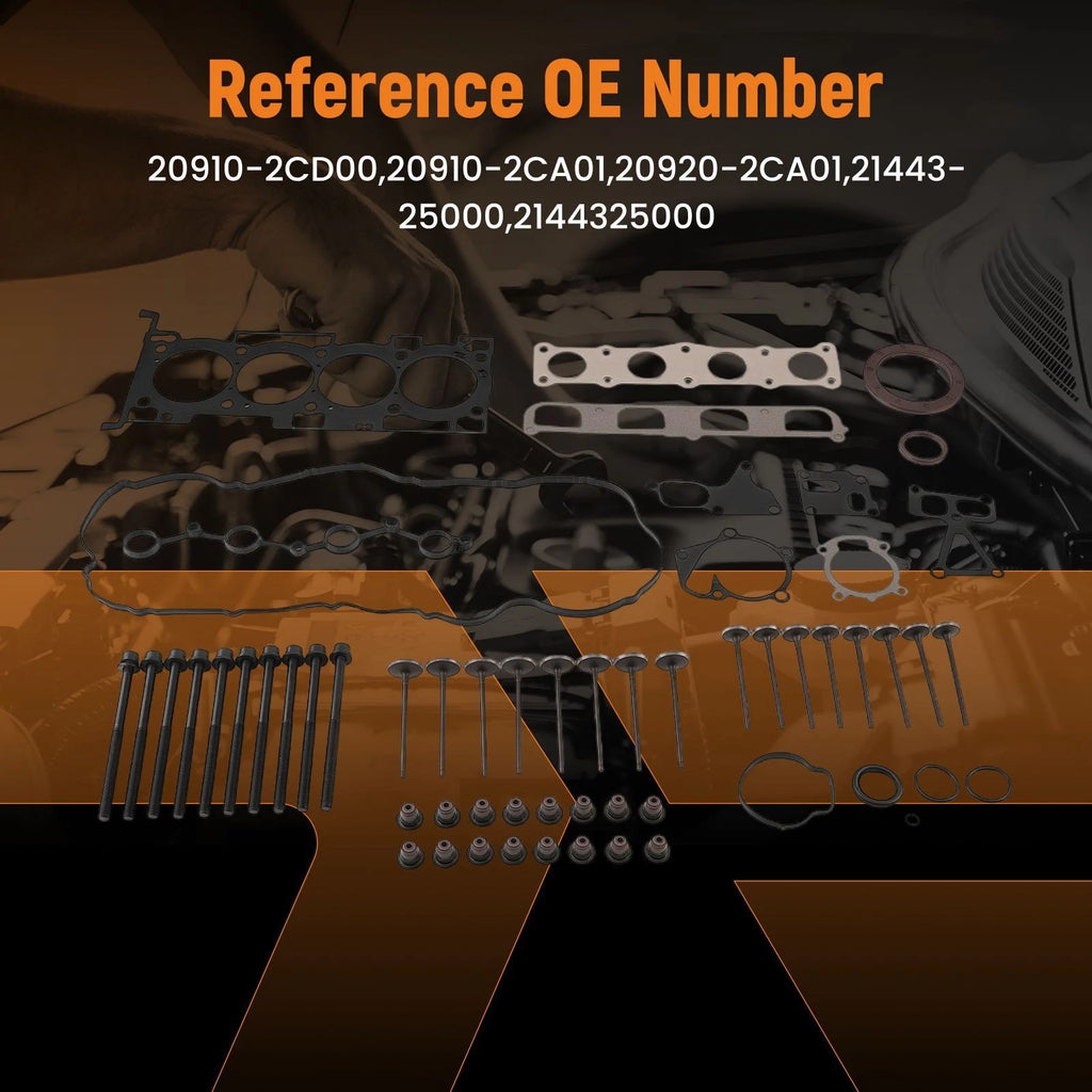 G4KF Head Gasket Kit with Bolts & Valves for Hyundai Genesis Coupe (2010–2014)
