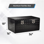 36" x 17" x 18" Black Aluminum Tool Box for Pickup Truck (Fits )