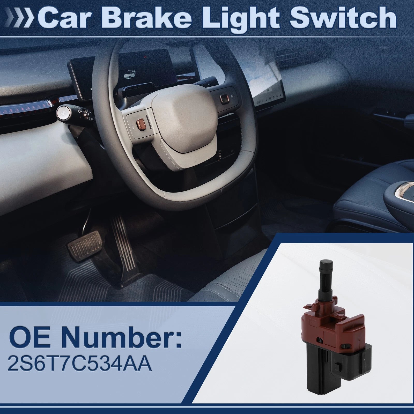 Brake Light Switch for Ford Fiesta (2001–2010) 2S6T7C534AA 1 pcs