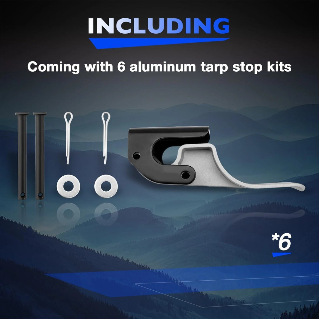 6X Cast Aluminum Tarp Stop Bracket Kit for Make Model