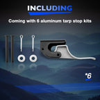 6X Cast Aluminum Tarp Stop Bracket Kit for Make Model