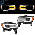 Set of 2 Chrome HID Headlights for Jeep Grand Cherokee (2017-2021)
