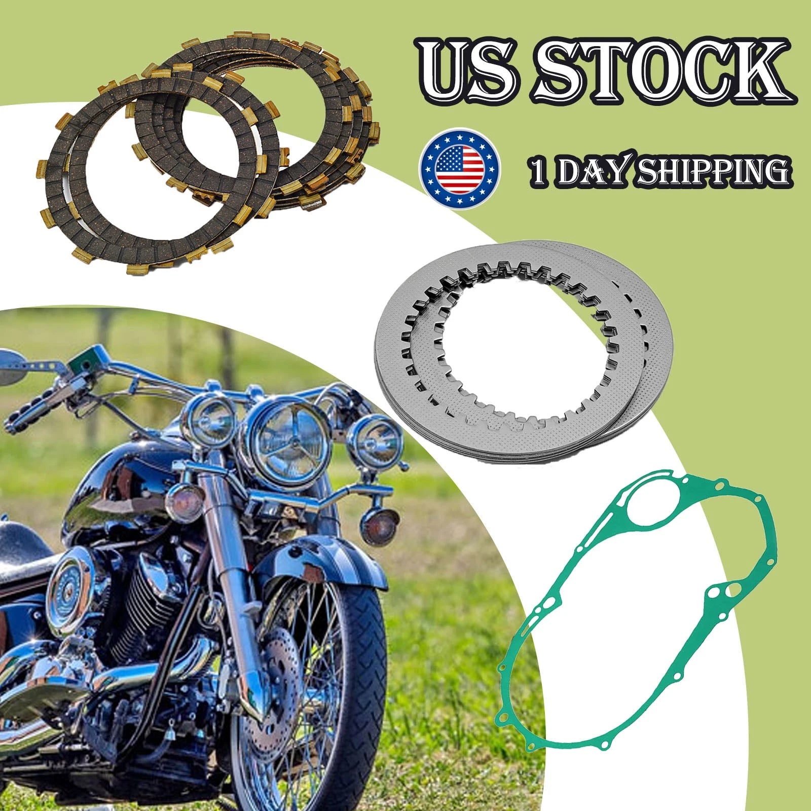 Clutch Friction Plates Kit & Gasket for Yamaha V-Star 1100 (1999–2009)
