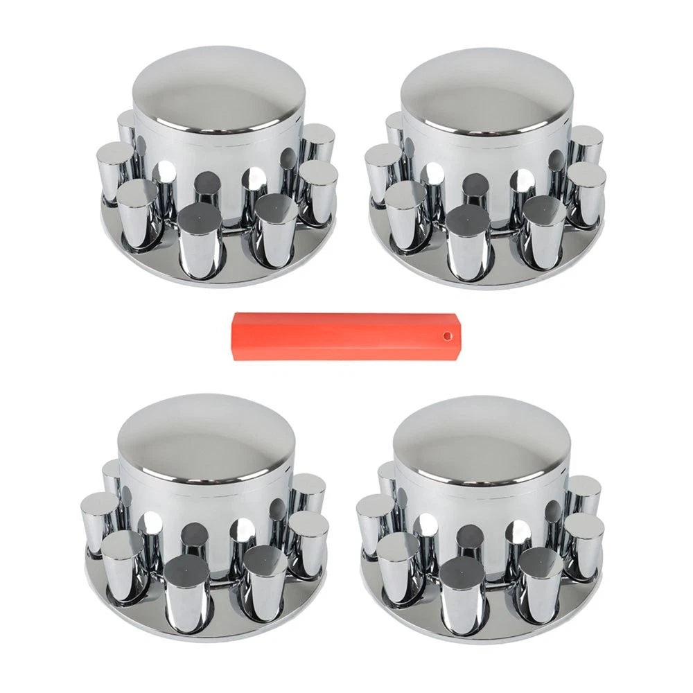 Set of 4 Chrome Wheel Hubcaps for Semi Truck