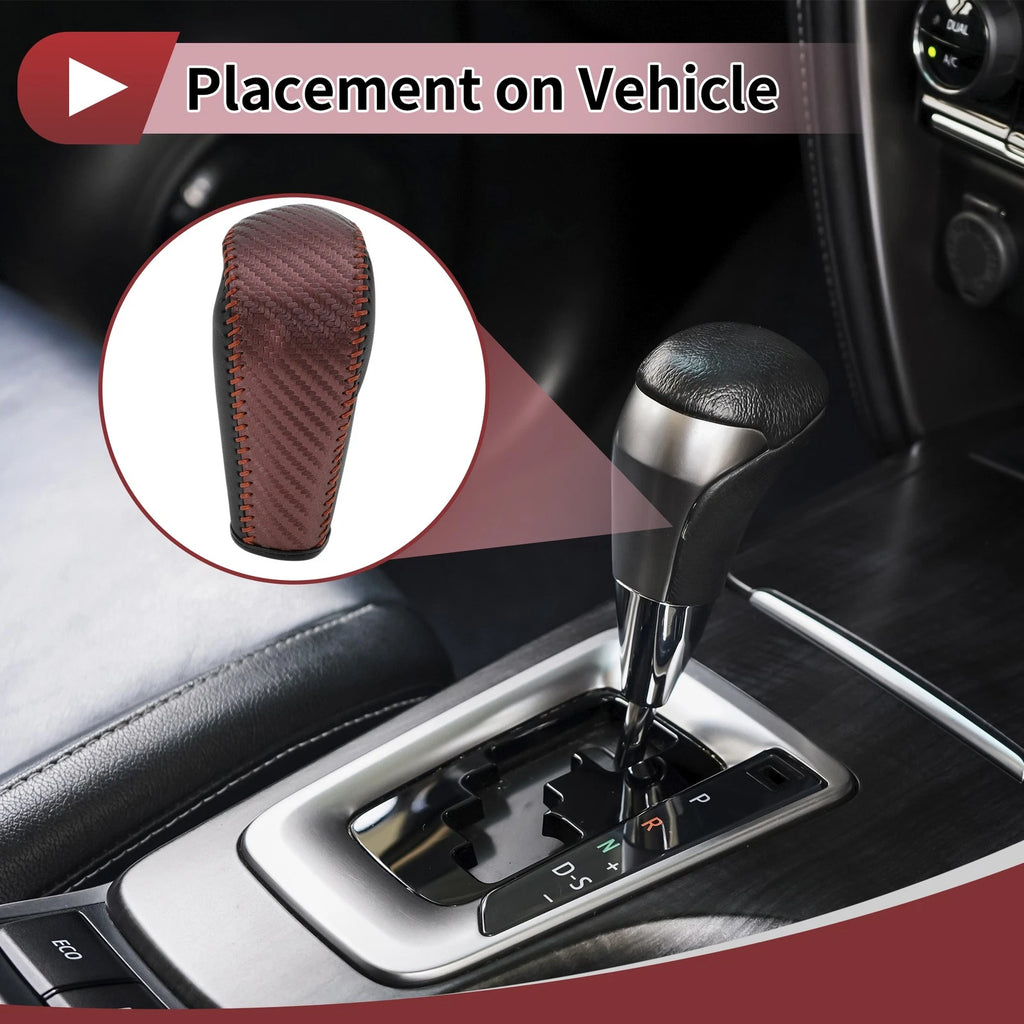 1 Pc Gear Shift Knob Cover for BMW 3 Series E90 (2006–2013) Brown Faux Leather