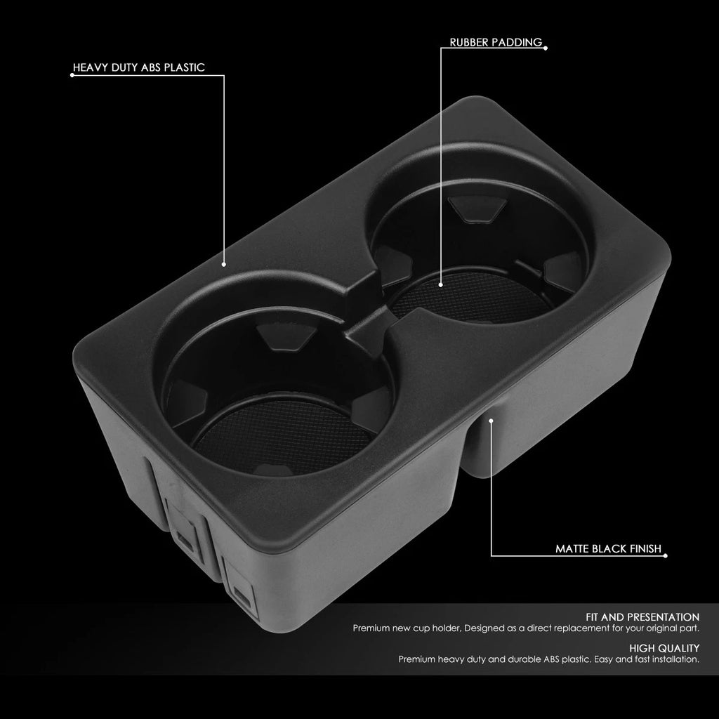 Set of 2 Front Console Cup Holder Inserts for Silverado Sierra 1500 2500 3500 (2007–2014)