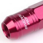 Set of 16 Open-End Aluminum Pink Lug Nuts + 4 Lock Nuts + Adapter M12x1.25
