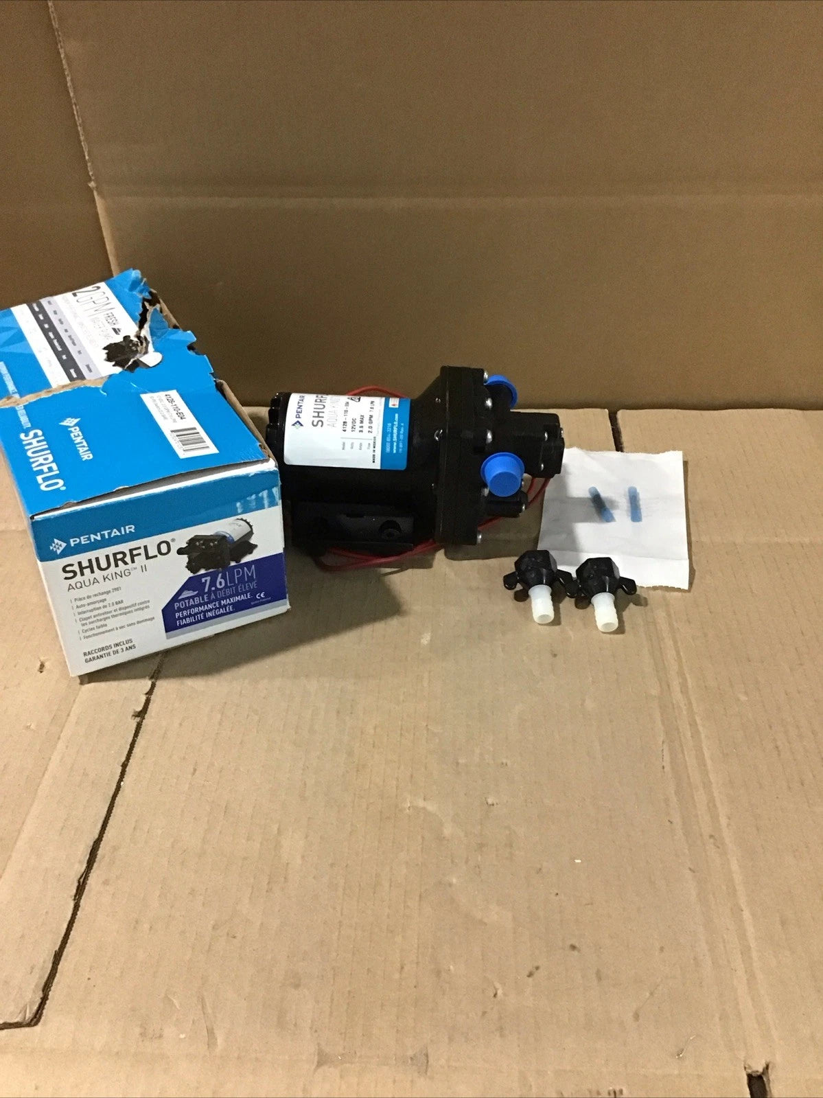 Shurflo Aqua King II Junior Fresh Water Pump 12V 2.0 GPM for Boats (Damaged Box)