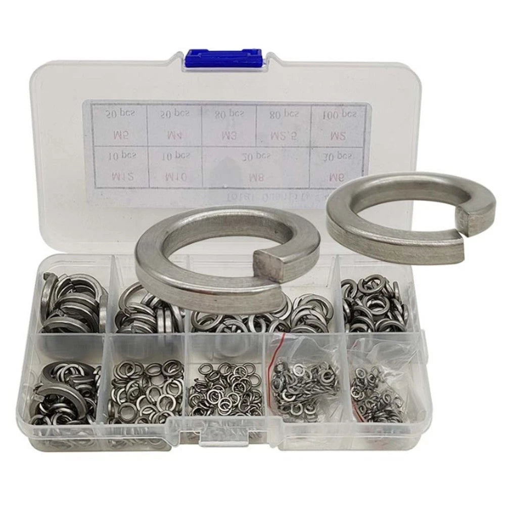 304 Stainless Steel Spring Washer Set of 430 pcs for Various Applications