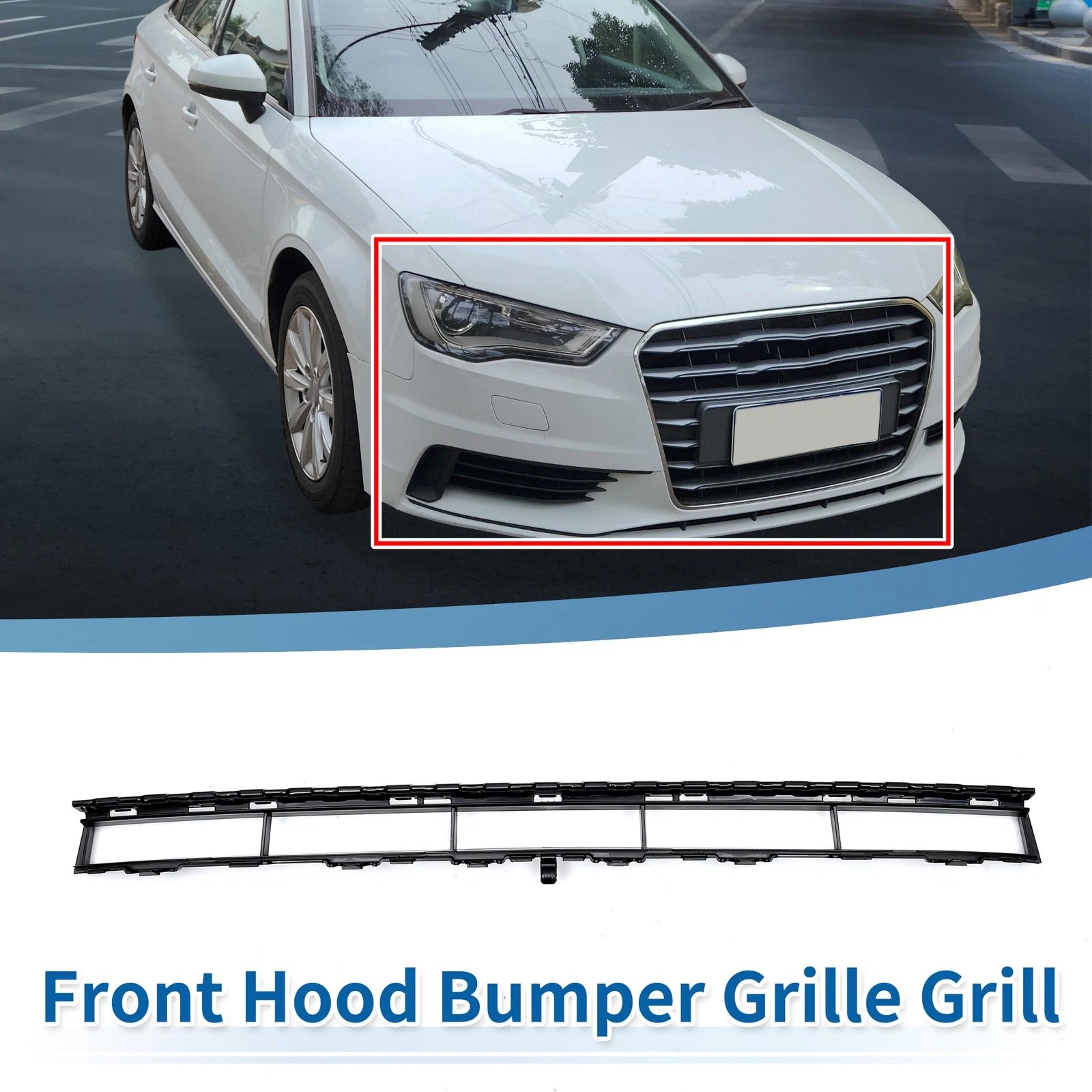 Front Lower Bumper Grille for Audi A3 A3PA (2017–2020) Black