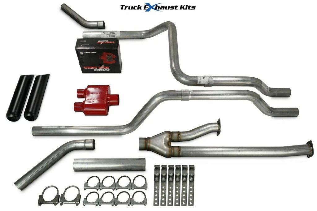 2.5" Dual Exhaust Kit for Toyota Tundra (2009–2013) - Extreme Corner Black Tip