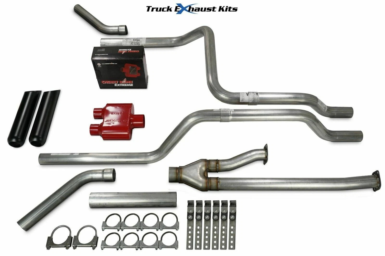 2.5" Dual Exhaust Kit for Toyota Tundra (2009–2013) - Extreme Corner Black Tip