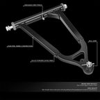 Pair of Front Upper Tubular Control A-Arms for Yamaha Raptor 700R (2006–2023)