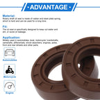 2X Oil Seal Rotary Shaft Seal FKM Rubber 20x35x10mm for Various Models
