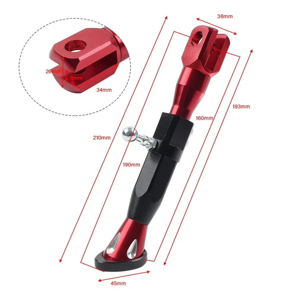Adjustable Kickstand Foot for Motorcycle Universal Side Support - Purple