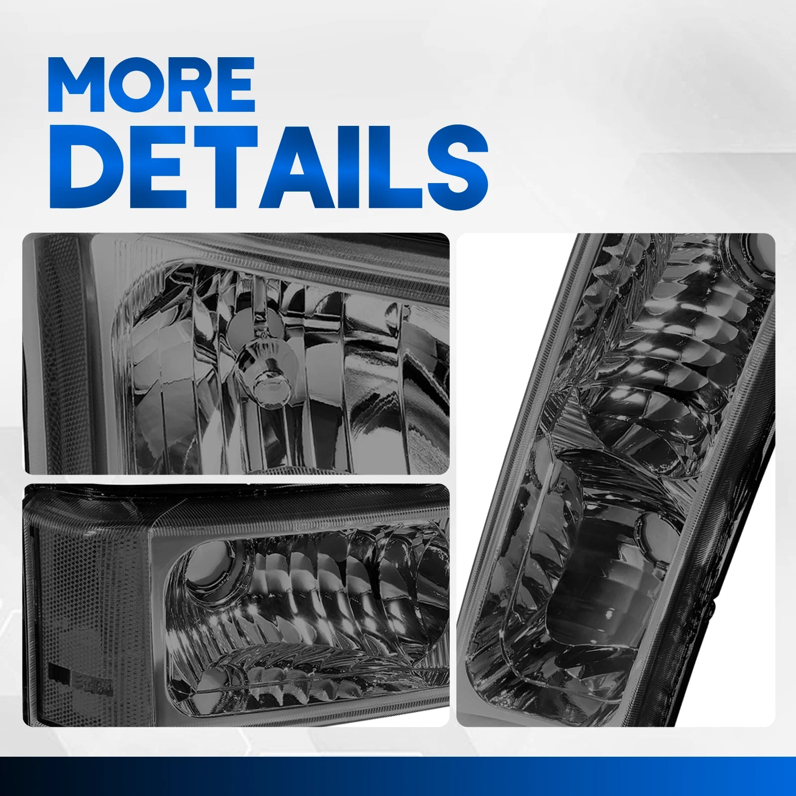 Smoked Housing Clear Corner Headlights for Chevrolet Silverado (2003–2006)