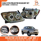 Chrome LED Projector Headlights for Toyota Hilux MK6 Vigo Pickup (05-11)