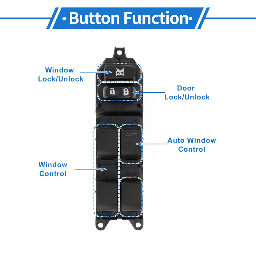 Front Right Power Window Switch for Toyota Corolla Auris Yaris (2007–2019) No. 8482012500