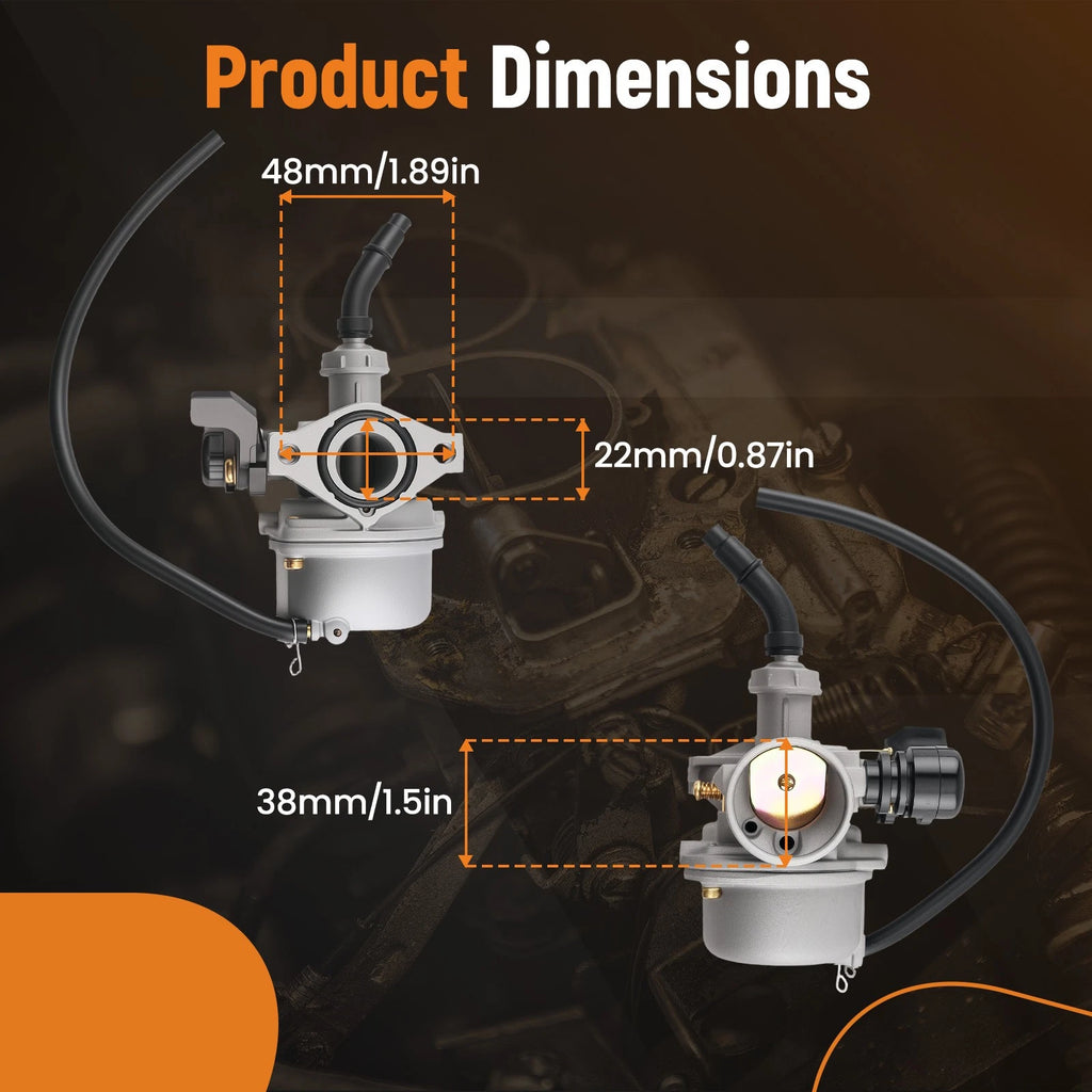 22mm Carburetor with Air Filter for ATV Quad 110cc 125cc (Year Range)