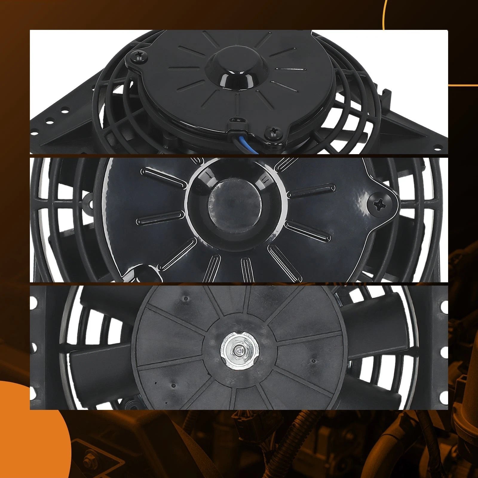 Universal Slim Push Pull Radiator Cooling Fan Mount Set for (12V 80W) (2000–2000)