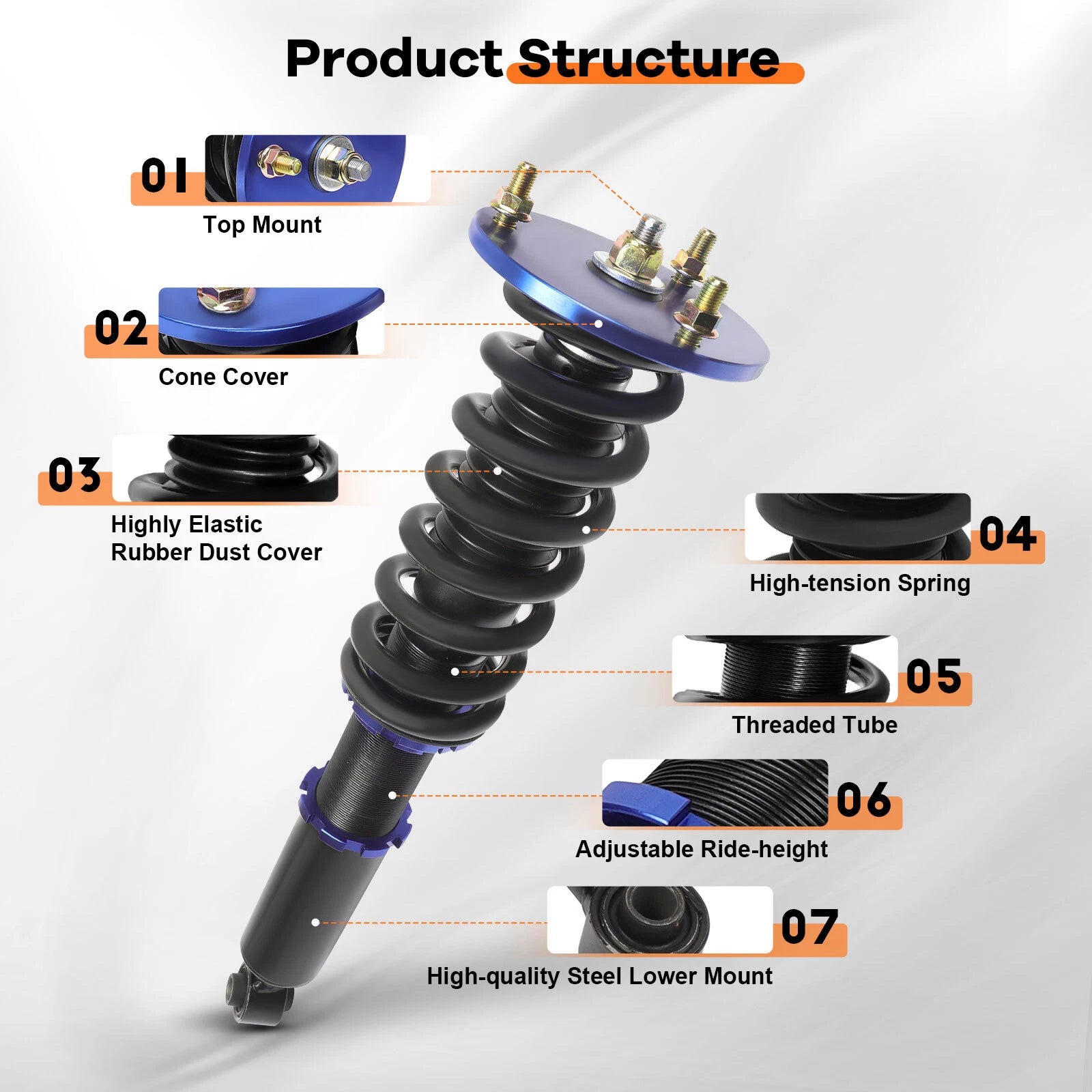 Coilovers for Lexus IS250 IS350 RWD (2006–2013) Adjustable Height