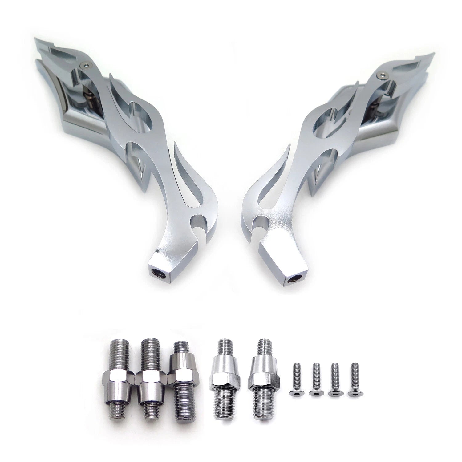 Alloy Twist Diamond Custom Mirror for Honda Kawasaki Suzuki Cruiser (All Years)