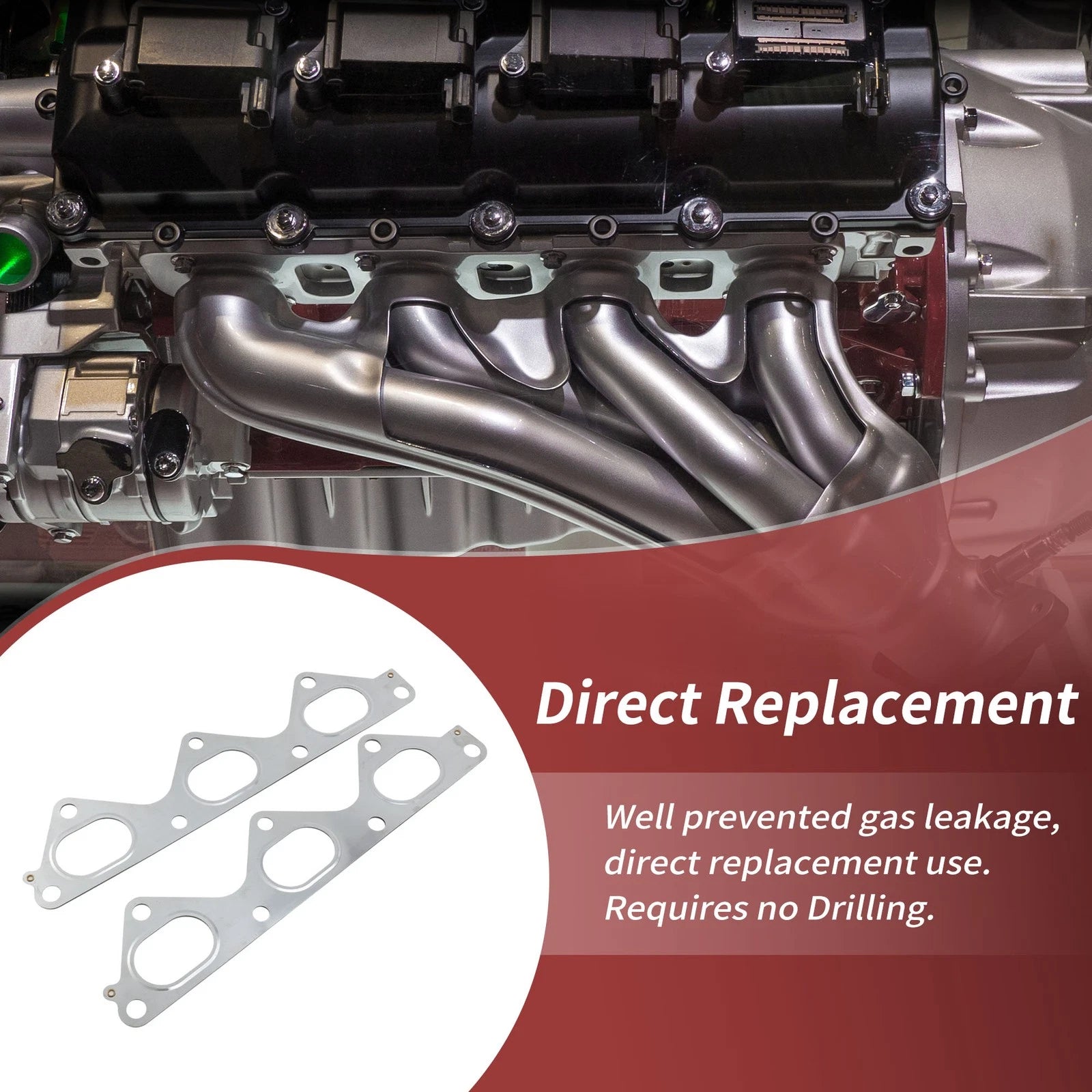 2X Exhaust Manifold Header Gasket for Hyundai Santa Fe (2003–2006) No. 2852139800