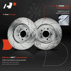 Front Drilled Brake Rotor and Ceramic Pad for Cadillac CTS (2006-2007)