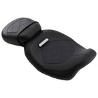 Black Blue Seat for Harley Touring (2009–2024) Driver Passenger Replacement