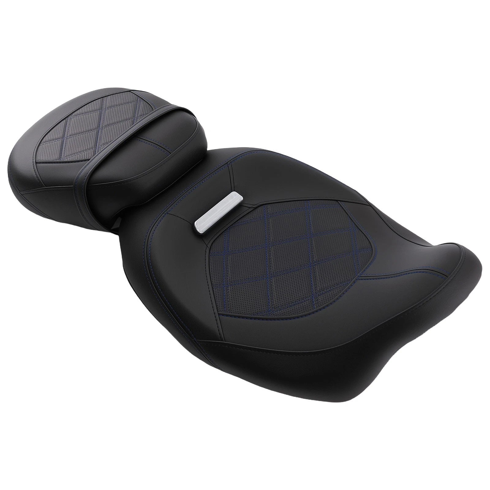 Black Blue Seat for Harley Touring (2009–2024) Driver Passenger Replacement