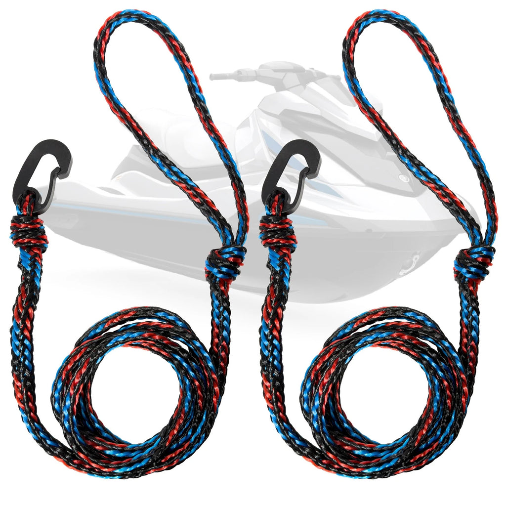 2X 1/2" x 7 ft PWC Dock Lines with Giant Snap Hook for Boats