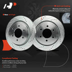 Set of 6 Rear Drilled Brake Rotors & Pads for Ford F-150 (2015–2016)
