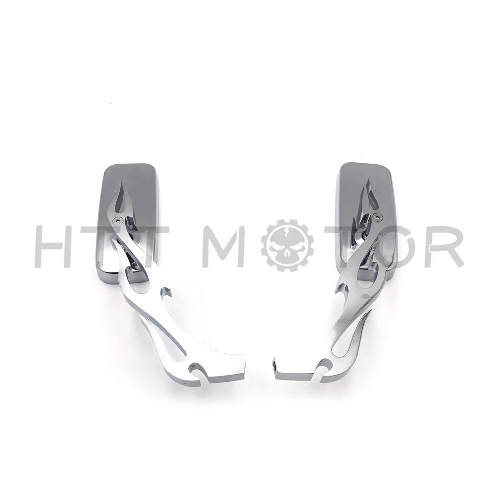Rectangle Flame Stem Mirrors for Yamaha Cruiser Roadliner/Road Star/V-Star (All Years)