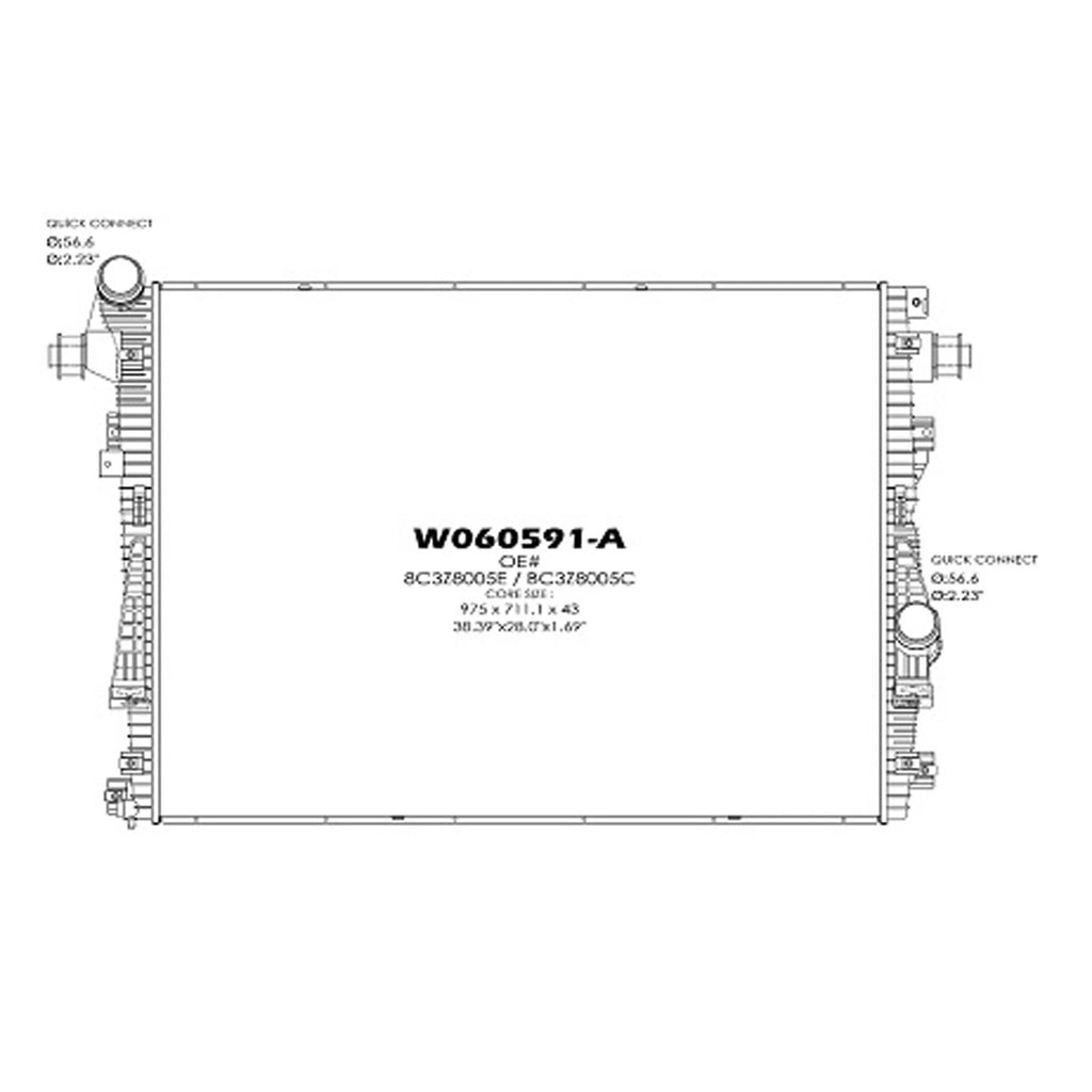Replacement/Aluminum Primary Engine Cooling Radiator (See Compatible Chart)