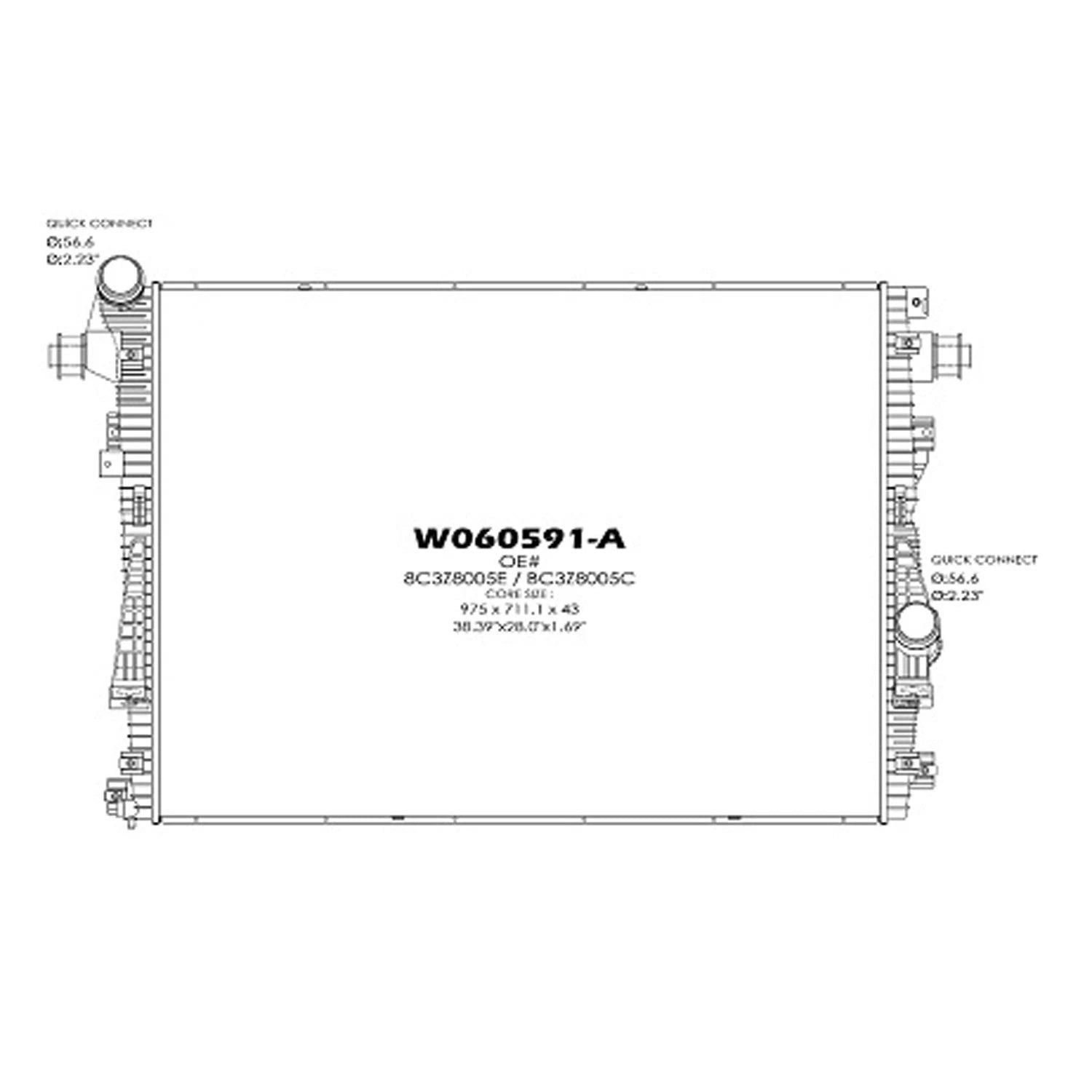 Replacement/Aluminum Primary Engine Cooling Radiator (See Compatible Chart)